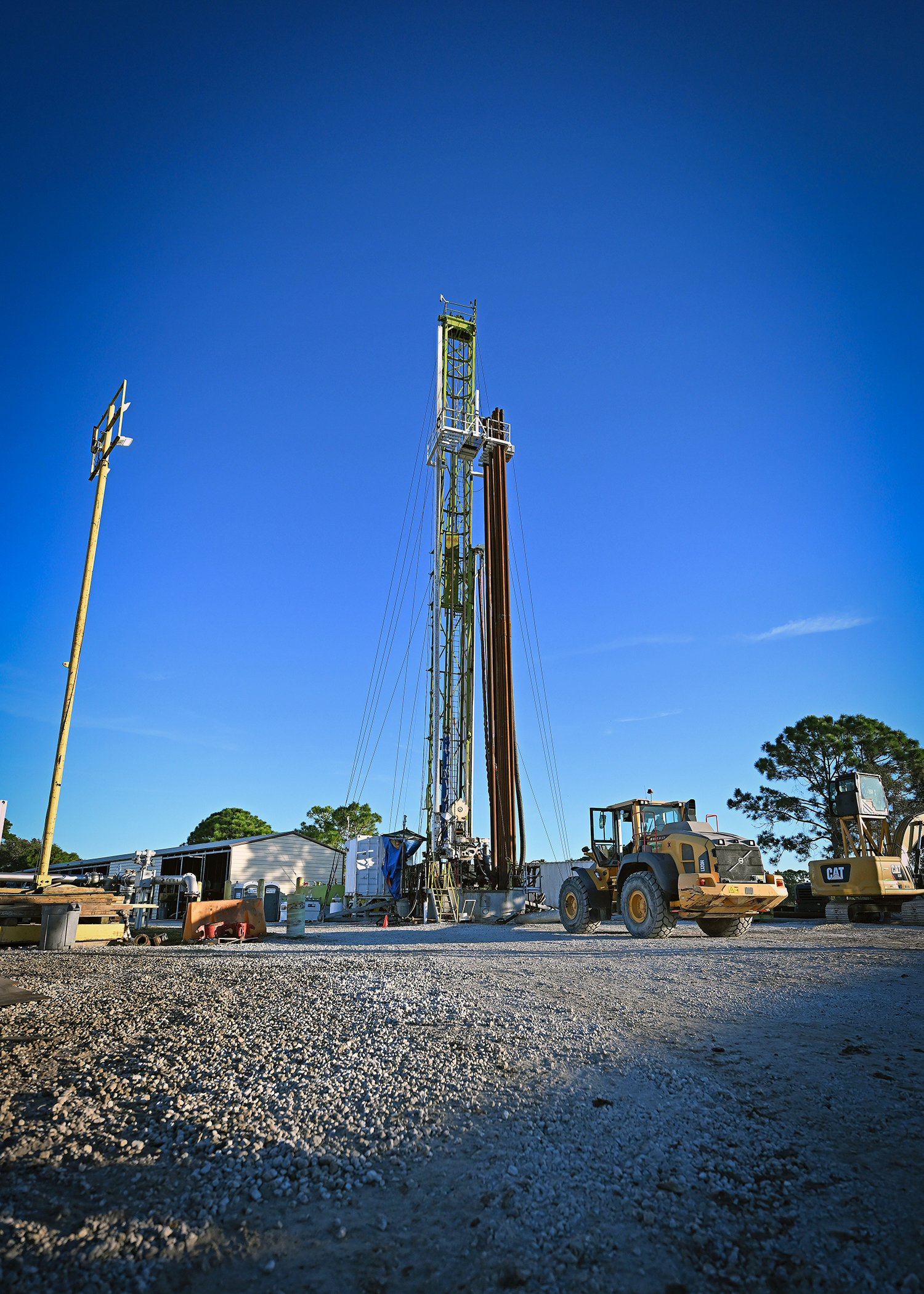 Injection Well Construction showing equipmnent and driller