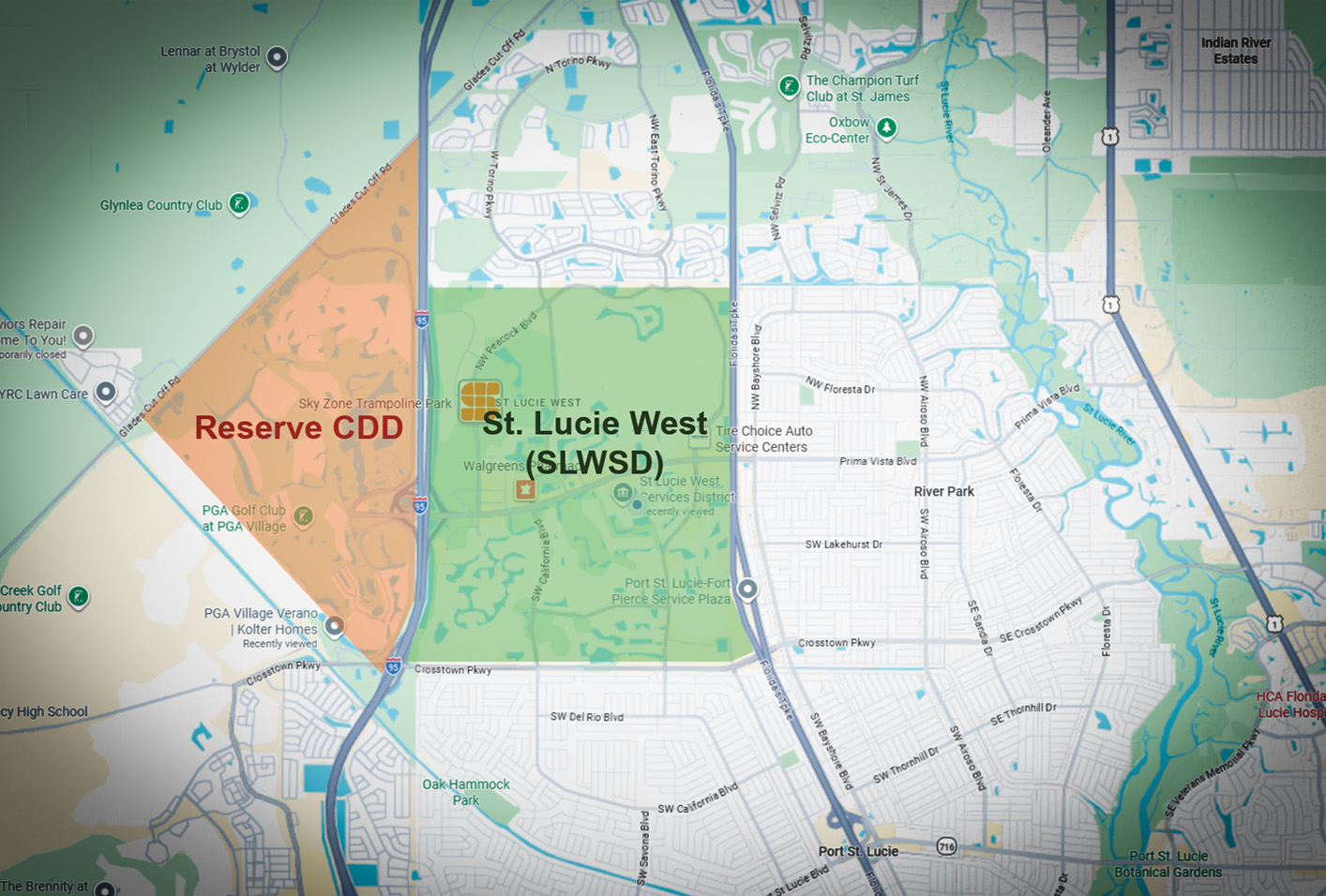 Reserve CDD and SLWSD areas on the map
